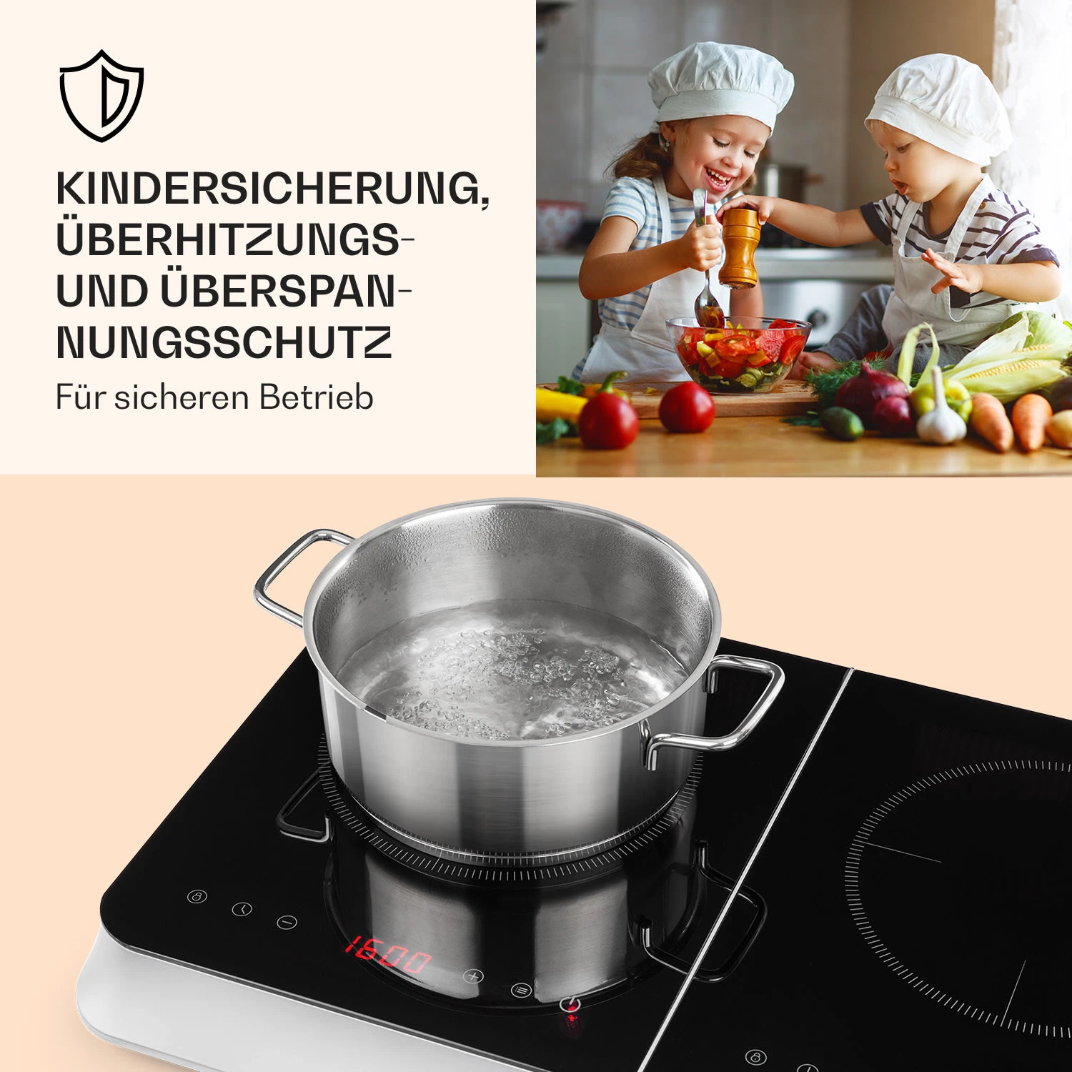 InnoChef Induktionskochfeld 3400W Touch Control Glaskeramik 7 InnoChef Induktionskochfeld 3400W Touch Control Glaskeramik – Bild 5