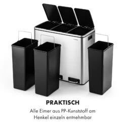 Grandmaster Trash Treteimer 54l / 3x18L Geräuschlos PP Edelstahl 12 Grandmaster Trash Treteimer 54l / 3x18L Geräuschlos PP Edelstahl -Optimal Küchengeräte Geschäft 10033726 de 0005 logo