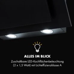 Athena Dunstabzugshaube 60cm Abluft: 350 M³/h LED Schwarz -Optimal Küchengeräte Geschäft 10033766 de 0007 logo