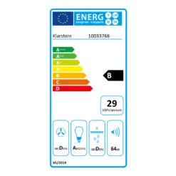 Athena Dunstabzugshaube 60cm Abluft: 350 M³/h LED Schwarz -Optimal Küchengeräte Geschäft 10033766 energy label