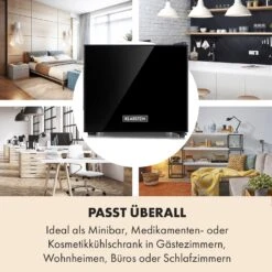 Frosty Mini-Kühlschrank EEC A Spiegelglastür 10 Liter Schwarz -Optimal Küchengeräte Geschäft 10033836 de 0006 logo