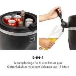 Tap2Go Mobile 2-in1 Bierzapfanlage Mit Getränkekühler 5l/13l Schwarz -Optimal Küchengeräte Geschäft 10034006 de 0003 logo