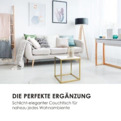 White Pearl I Couchtisch 50x50x50cm (BxHxT) Marmor Gold / Weiß -Optimal Küchengeräte Geschäft 10034018 de 0002 logo