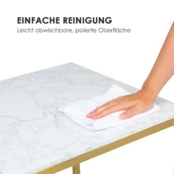 White Pearl I Couchtisch 50x50x50cm (BxHxT) Marmor Gold / Weiß -Optimal Küchengeräte Geschäft 10034018 de 0004 logo