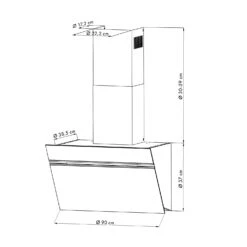 Alina Dunstabzugshaube 90cm 600 M³/h LED-Display Ambientelicht Schwarz 20 Alina Dunstabzugshaube 90cm 600 M³/h LED-Display Ambientelicht Schwarz -Optimal Küchengeräte Geschäft 10034106 yy 0009 logo