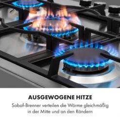 Ignito 5 Zonen Gaskochfeld 5-flammig Sabaf-Brenner Edelstahl Silber -Optimal Küchengeräte Geschäft 10034111 de 0003 logo