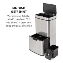 Touchless Müllsammler Sensor 72L 4 Behälter ABS PP Edelstahl Gebürstet 16 Touchless Müllsammler Sensor 72L 4 Behälter ABS PP Edelstahl Gebürstet -Optimal Küchengeräte Geschäft 10034128 de 0003 logo