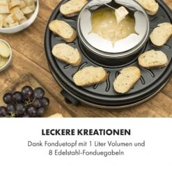 Fonduelette Raclette Und Fondue 1350W 1 Liter 38 Cm Ø Für 8 Personen -Optimal Küchengeräte Geschäft 10034138 de 0002 logo