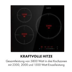 Delicatessa 3 Induktionskochfeld 3 Zonen 5800W Glaskeramik Schwarz -Optimal Küchengeräte Geschäft 10034193 de 0004 logo