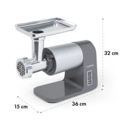 Mett Max Elektrischer Fleischwolf 600W Kupfermotor Aluminium -Optimal Küchengeräte Geschäft 10034244 yy 0008 logo Klarstein Mett Max elektrischer Fleischwolf grau