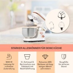 Bella Elegance Küchenmaschine 2000W/2,7PS/5,2 Ltr Edelstahl BPA-frei 11 Bella Elegance Küchenmaschine 2000W/2,7PS/5,2 Ltr Edelstahl BPA-frei -Optimal Küchengeräte Geschäft 10034365 de 0003 usp