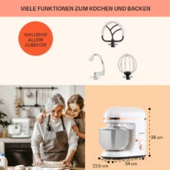 Bella Elegance Küchenmaschine 2000W/2,7PS/5,2 Ltr Edelstahl BPA-frei 13 Bella Elegance Küchenmaschine 2000W/2,7PS/5,2 Ltr Edelstahl BPA-frei -Optimal Küchengeräte Geschäft 10034365 de 0005 usp