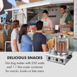Wurstfabrik Pro 550 Hot Dog Maker 550W 2 Spieße 5L 30-100°C Edelstahl -Optimal Küchengeräte Geschäft 10034453 uk 0002 logo