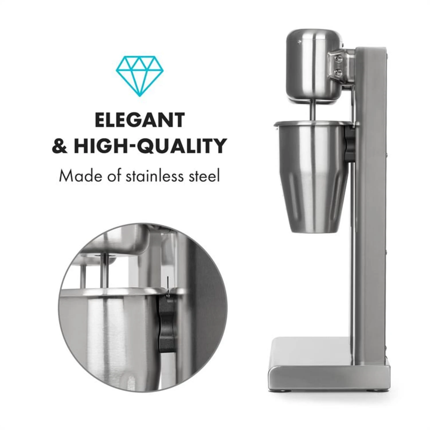 Kraftpaket II Doppel-Milchshake-Mixer Proteinshake 160W Edelstahl – Bild 6