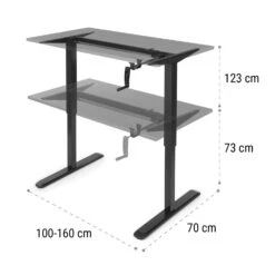 Multidesk Höhenverstellbarer Schreibtisch Manuell 73-123 Cm Höhe -Optimal Küchengeräte Geschäft 10034483 yy 0009 logo