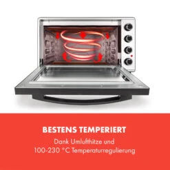 Masterchef 45 Mini-Backofen 45l 2000W 100-230 °C Timer Silber -Optimal Küchengeräte Geschäft 10034497 de 0003 logo