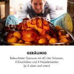 Masterchef 45 Mini-Backofen 45l 2000W 100-230 °C Timer Silber -Optimal Küchengeräte Geschäft 10034497 de 0004 logo