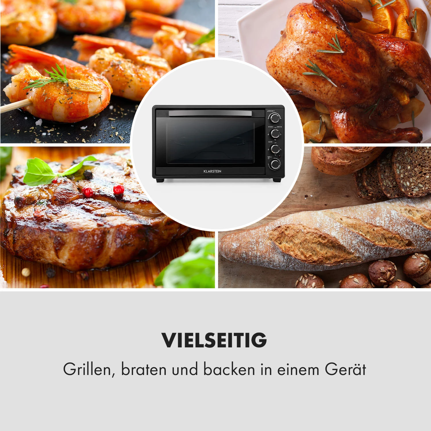 Masterchef 60 Mini-Backofen 60l 2000W 100-230 °C Timer Schwarz 9 Masterchef 60 Mini-Backofen 60l 2000W 100-230 °C Timer Schwarz – Bild 7