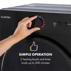 Jet Set Mini-Wäschetrockner Ablufttrockner 1020W EEK C 3kg 50cm -Optimal Küchengeräte Geschäft 10034512 yy 0004 logo Klarstein Jet Set Waeschetrockner schwarz