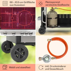 Tomahawk Gasgrill 4x3,6 KW + 2,7 KW Brenner 66x43,5 Cm Grill Edelstahl -Optimal Küchengeräte Geschäft 10034710 de 0005 usp