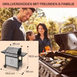 Tomahawk Gasgrill 4x3,6 KW + 2,7 KW Brenner 66x43,5 Cm Grill Edelstahl -Optimal Küchengeräte Geschäft 10034710 de 0006 usp