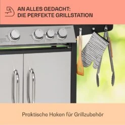 Tomahawk Gasgrill 4x3,6 KW + 2,7 KW Brenner 66x43,5 Cm Grill Edelstahl -Optimal Küchengeräte Geschäft 10034710 de 0007 usp