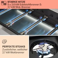 Tomahawk Gasgrill 5x3,6 KW + 2,7 KW Brenner 80x43,5 Cm Grill Edelstahl 11 Tomahawk Gasgrill 5x3,6 KW + 2,7 KW Brenner 80x43,5 Cm Grill Edelstahl -Optimal Küchengeräte Geschäft 10034712 de 0003 usp