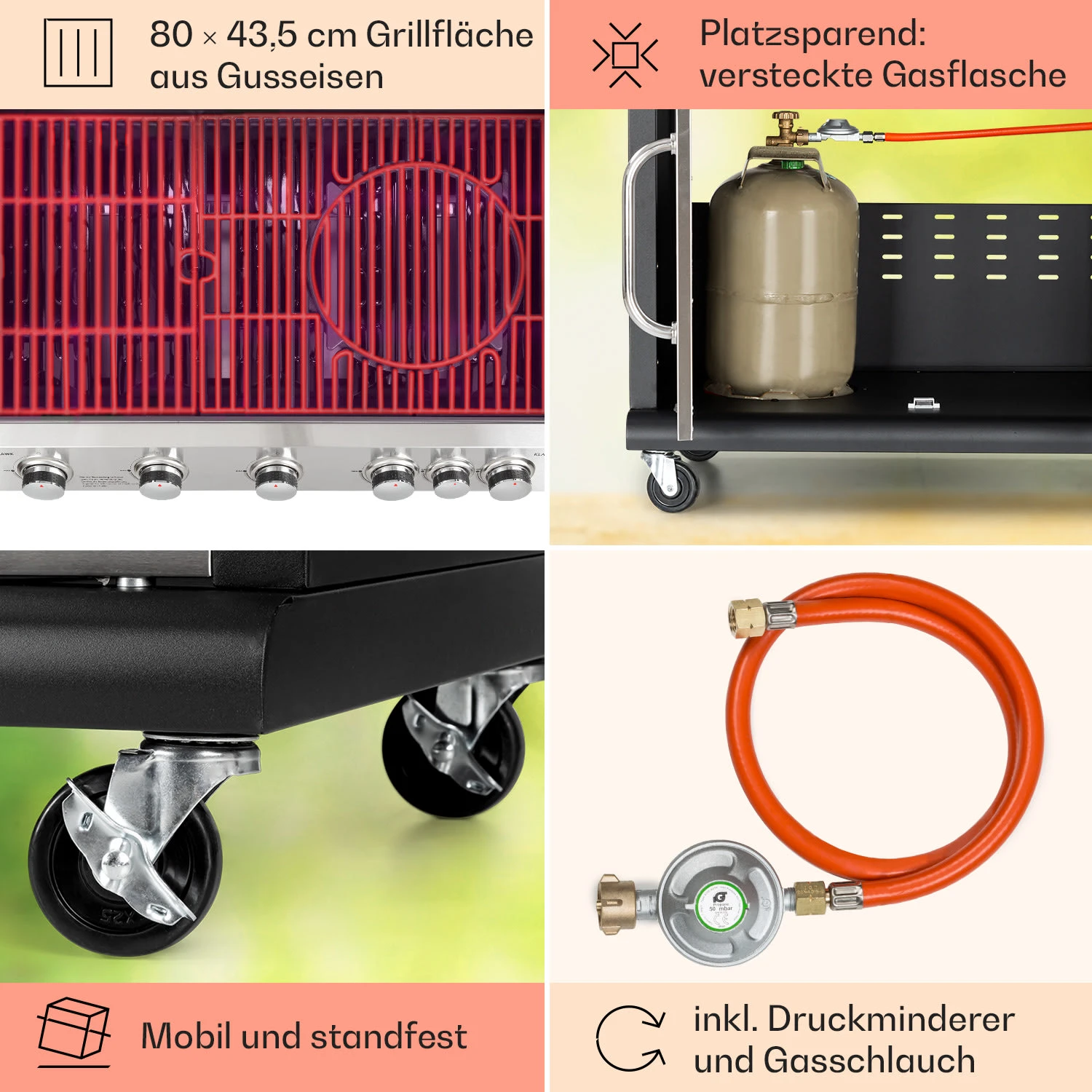 Tomahawk Gasgrill 5x3,6 KW + 2,7 KW Brenner 80x43,5 Cm Grill Edelstahl 7 Tomahawk Gasgrill 5x3,6 KW + 2,7 KW Brenner 80x43,5 Cm Grill Edelstahl – Bild 5
