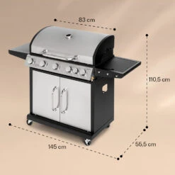 Tomahawk Gasgrill 5x3,6 KW + 2,7 KW Brenner 80x43,5 Cm Grill Edelstahl 15 Tomahawk Gasgrill 5x3,6 KW + 2,7 KW Brenner 80x43,5 Cm Grill Edelstahl -Optimal Küchengeräte Geschäft 10034712 yy 0007 dimensions