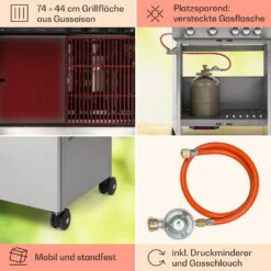 Valkyrie Gasgrill 4x3,5 KW + 3,15 KW Brenner 74x44 Cm Grill Edelstahl 14 Valkyrie Gasgrill 4x3,5 KW + 3,15 KW Brenner 74x44 Cm Grill Edelstahl -Optimal Küchengeräte Geschäft 10034715 de 0005 usp