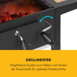 Meat Machine Holzkohlegrill BBQ 45x32,5cm Thermometer Bodenrollen -Optimal Küchengeräte Geschäft 10034819 de 0004 logo