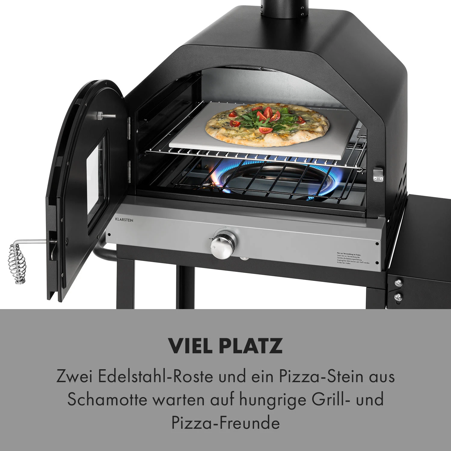 Pizzaiolo Pro Pizza-Gasgrill 76x143x66cm Schamottestein Stahl Mobil 5 Pizzaiolo Pro Pizza-Gasgrill 76x143x66cm Schamottestein Stahl Mobil – Bild 3