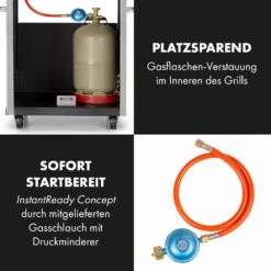 Valkyrie Gasgrill 3x3,2 + 2,9 KW Sichtfenster 54x42 Cm Grill Edelstahl 18 Valkyrie Gasgrill 3x3,2 + 2,9 KW Sichtfenster 54x42 Cm Grill Edelstahl -Optimal Küchengeräte Geschäft 10034845 de 0007 logo