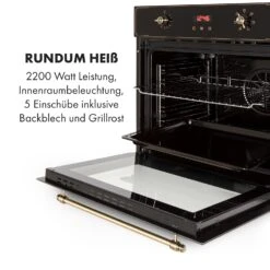 Elizabeth Einbaubackofen Retro 2200 Watt 70l Messingoptik Display -Optimal Küchengeräte Geschäft 10034880 de 0006 logo