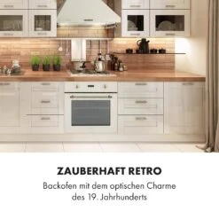 Elizabeth Einbaubackofen Retro 2200W 70L 50 - 250 °C Timer Display -Optimal Küchengeräte Geschäft 10034881 de 0002 logo