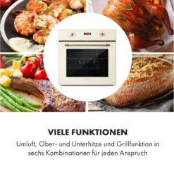 Elizabeth Einbaubackofen Retro 2200W 70L 50 - 250 °C Timer Display -Optimal Küchengeräte Geschäft 10034881 de 0004 logo