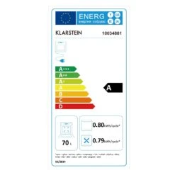 Elizabeth Einbaubackofen Retro 2200W 70L 50 - 250 °C Timer Display -Optimal Küchengeräte Geschäft 10034881 energy label