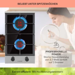 Alchemist Domino Gaskochfeld 2-flammig Aluminium-Brenner Glaskeramik -Optimal Küchengeräte Geschäft 10034968 de 0003 usp