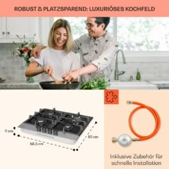 Alchemist 4 Zonen Gaskochfeld Aluminium-Brenner Glaskeramik Schwarz -Optimal Küchengeräte Geschäft 10034969 de 0006 usp