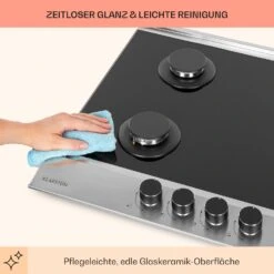 Alchemist 4 Zonen Gaskochfeld Aluminium-Brenner Glaskeramik Schwarz -Optimal Küchengeräte Geschäft 10034969 de 0007 usp