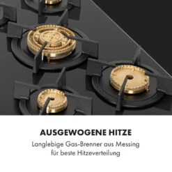 Goldflame 5 Gaskochfeld 5-flammig Messing-Brenner Glaskeramik Schwarz -Optimal Küchengeräte Geschäft 10034973 de 0003 logo