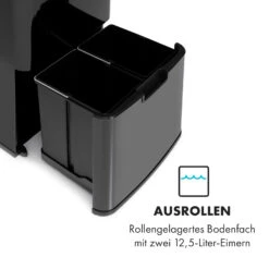 Touchless Black Stainless Steel Müllsammler Sensor 72L 4 Behälter ABS / PP / Edelstahl Schwarz -Optimal Küchengeräte Geschäft 10035097 de 0005 logo