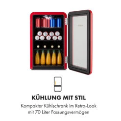 PopLife Getränkekühler Kühlschrank 70 Liter 0-10 °C Retro-Design LED -Optimal Küchengeräte Geschäft 10035177 de 0003 logo