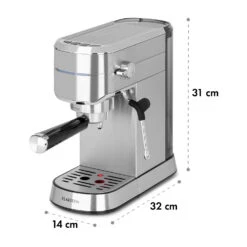Futura Espressomaker 20 Bar 1450 Watt 20 Bar Wassertank: 1,25 Liter Rostfreier Edelstahl -Optimal Küchengeräte Geschäft 10035183 yy 0010 logo