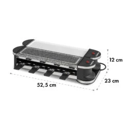 Tenderloin 50/50 Raclette-Grill 1200W 8 Personen Natursteinplatte Metallgrillplatte -Optimal Küchengeräte Geschäft 10035260 yy 0008 logo Klarstein Tenderloin 50 50 Raclettegrill weiss