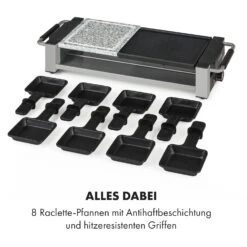 Bistecca Raclette 1200W Metall / Stein 8 Personen Kontroll-LED -Optimal Küchengeräte Geschäft 10035293 de 0006 logo