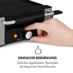 Bistecca Raclette 1200W Metall / Stein 8 Personen Kontroll-LED -Optimal Küchengeräte Geschäft 10035293 de 0007 logo