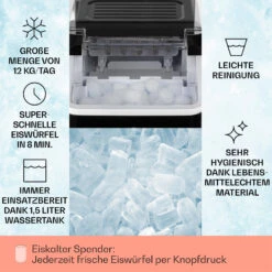 Chillout Eiswürfelmaschine Bulleteis 12kg/24h Wassertank: 1,5 L -Optimal Küchengeräte Geschäft 10035320 de 0002 usp