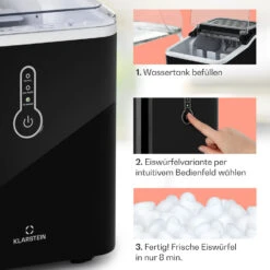 Chillout Eiswürfelmaschine Bulleteis 12kg/24h Wassertank: 1,5 L -Optimal Küchengeräte Geschäft 10035320 de 0004 usp