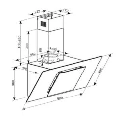 Eleonora 90 Dunstabzugshaube 420 M³/h Touch-Panel Ambiente-Licht -Optimal Küchengeräte Geschäft 10035382 yy 0008 logo Klarstein Eleonora 90 Dunstabzugshaube